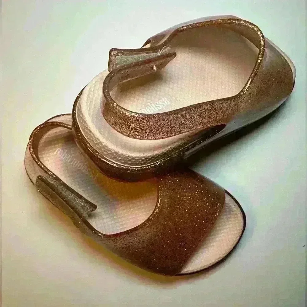 NWOT Mini Melissa Silver Glitter Sandals size baby 7